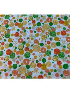 1/2 yard x 44" Cotton Fabric Colorful Swirls Dots Quilting Sewing